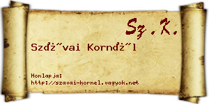 Szávai Kornél névjegykártya